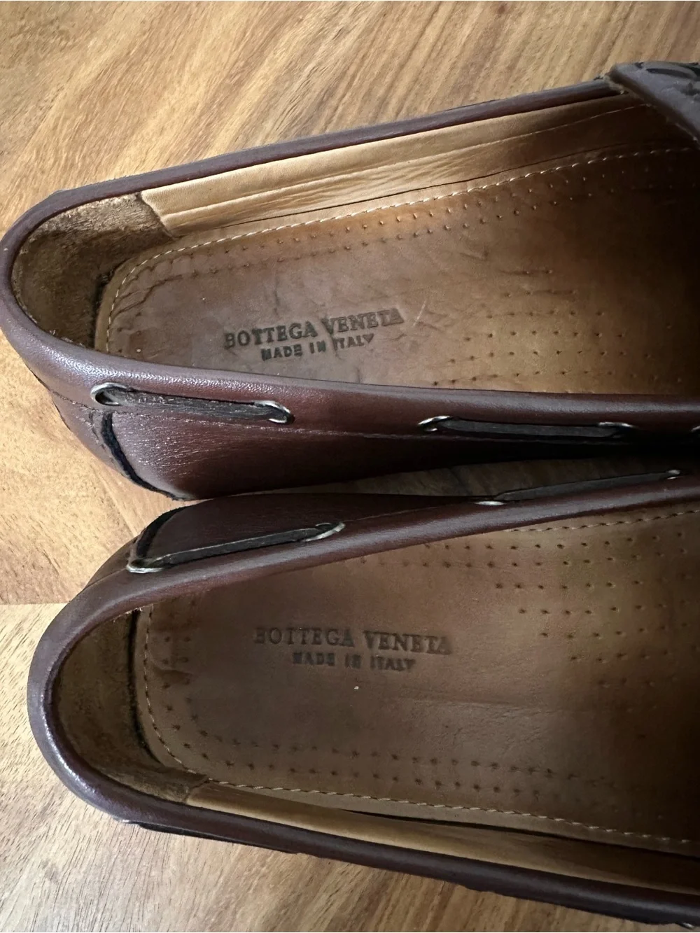 Bottega Veneta Brown Intrecciato Woven Leather Driving Loafers SZ 45 Luxury EUC